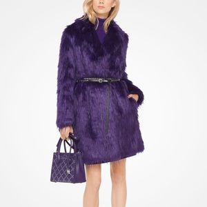Women / men unisex Faux fur coat with silk lining